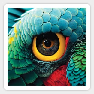 Parrot Eye in Brightly Coloured Plumage Sticker